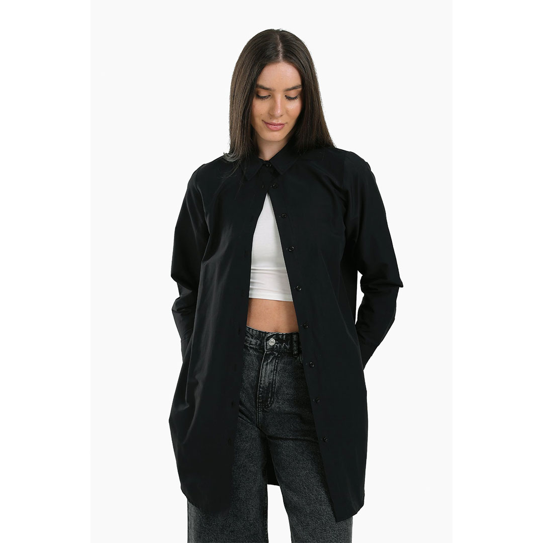 قميص طويل بحافة مستديرة حريمي