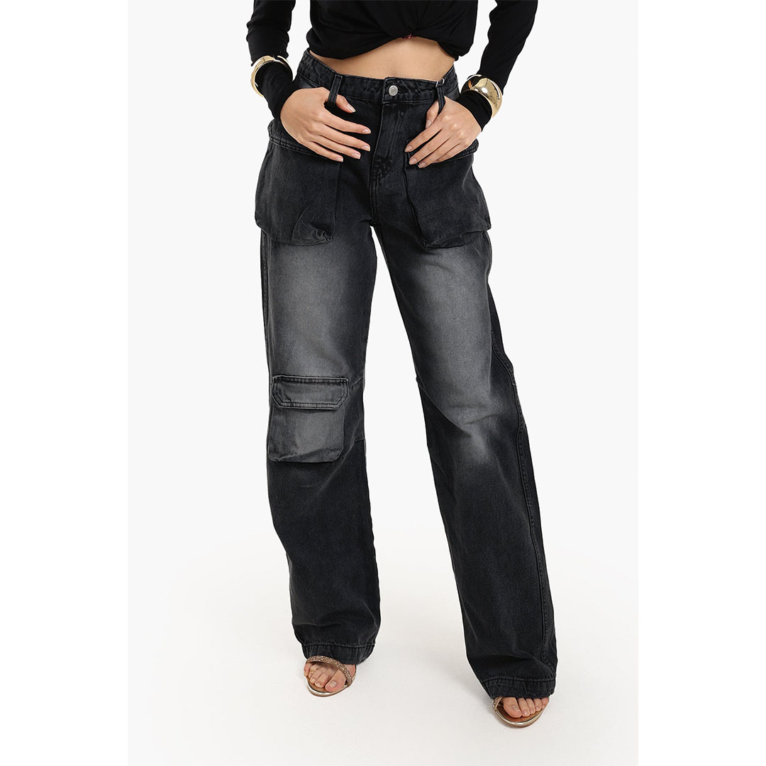 بنطلون جينز كاجوال حريمي من كلو - رمادي