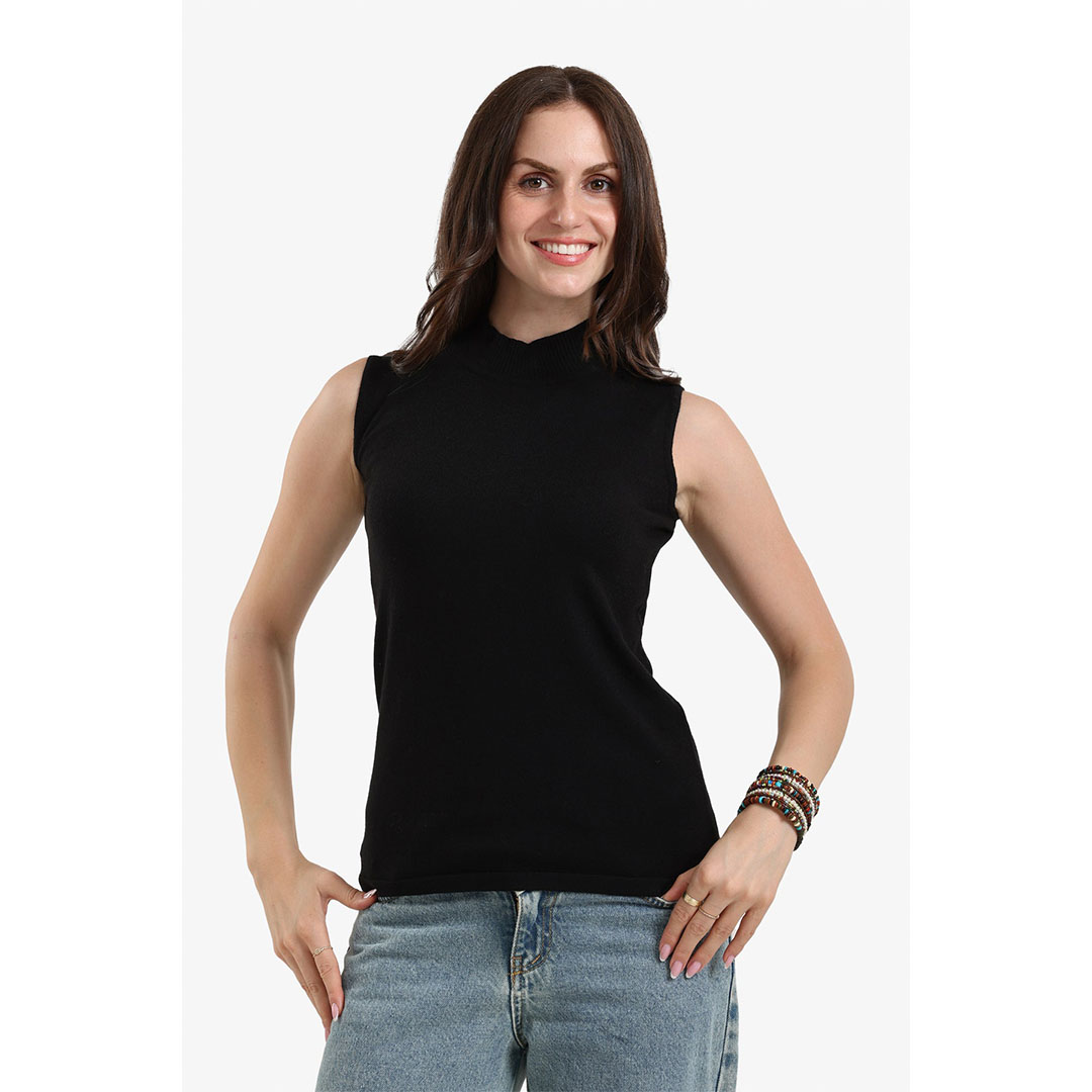 بلوفر صوف بدون أكمام حريمي