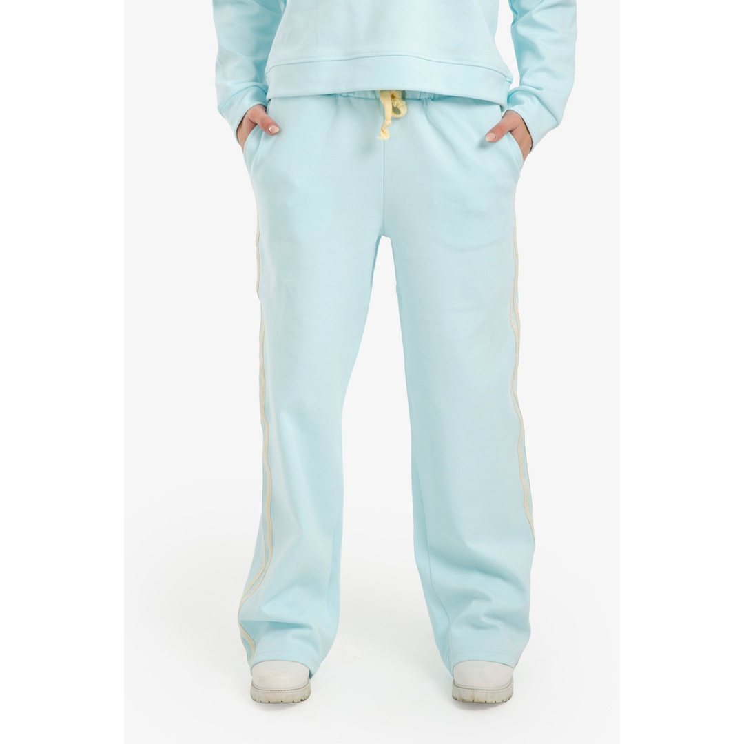 بنطلون رياضي مريح بخطوط متباينة - أزرق فاتح - 18217