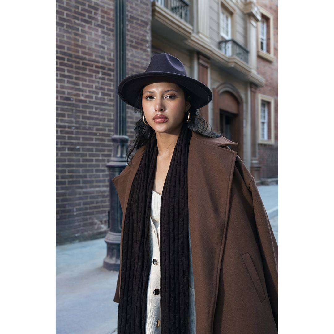 بالطو ميدي بياقة مدببة - 18299