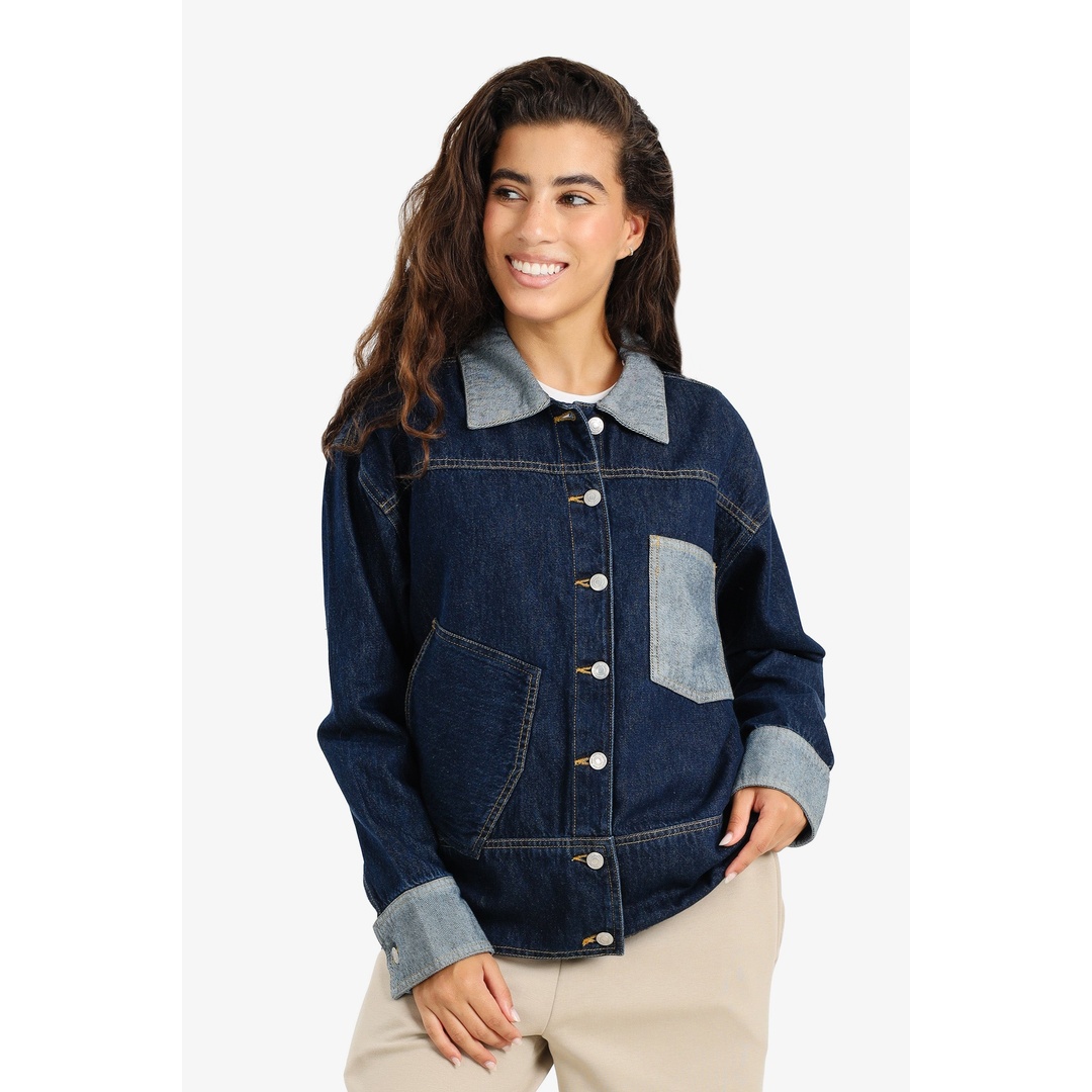 جاكيت جينز بلونين - كحلي - 18302