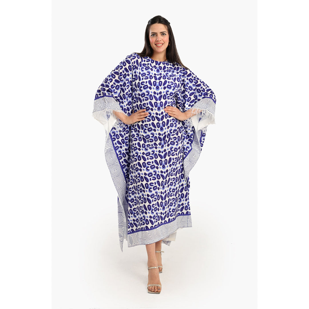 عباية كارينا مطبوعة مزينة بريش 56705