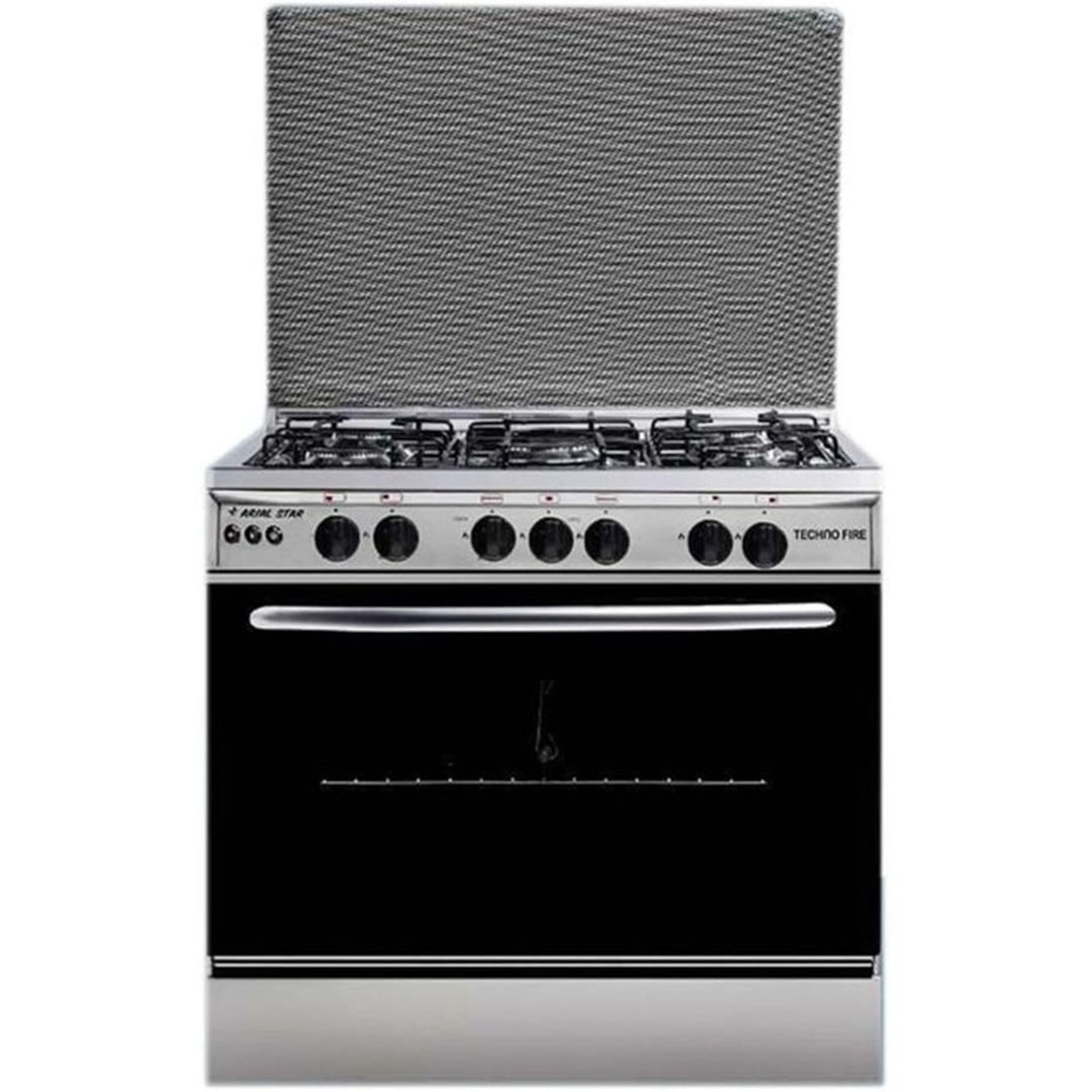 بوتجاز غاز تكنو فاير - 80 سم - 5 شعلة - فضي