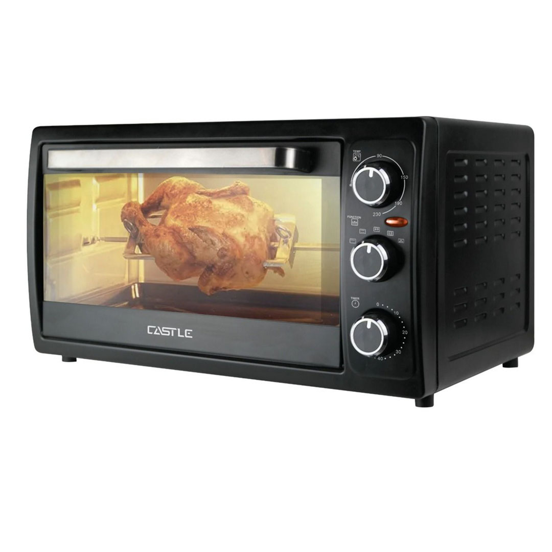 فرن كهربائي كاسيل - 1600 وات - 45 لتر - شواية ولمبة ومروحة وزجاج مزدوج - اسود - EO4045RF