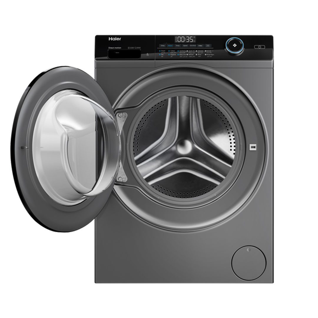 غسالة ملابس تحميل امامي هاير - 8 كجم - انفرتر - فضي - HW80-B14959S6TU1