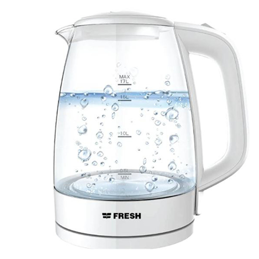 غلاية مياه فريش - زجاج - 1.7 لتر - أبيض - LED EGK17000