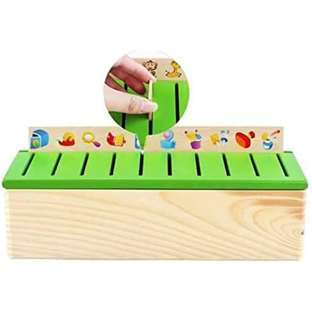 صندوق مطابقة البطاقات الخشبية للتعليم المبكر والنطق والتخاطب - 80 بطاقة