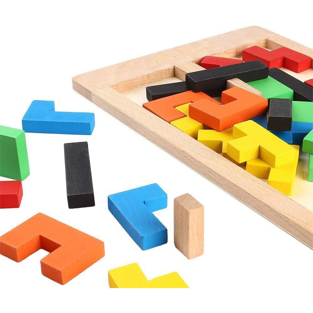 ريميت احجية خشبية هندسية - 40 قطعة