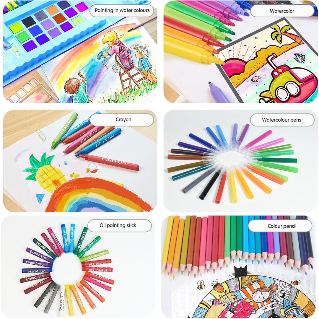 مجموعة رسم وتلوين فاخرة - 208 قطعة