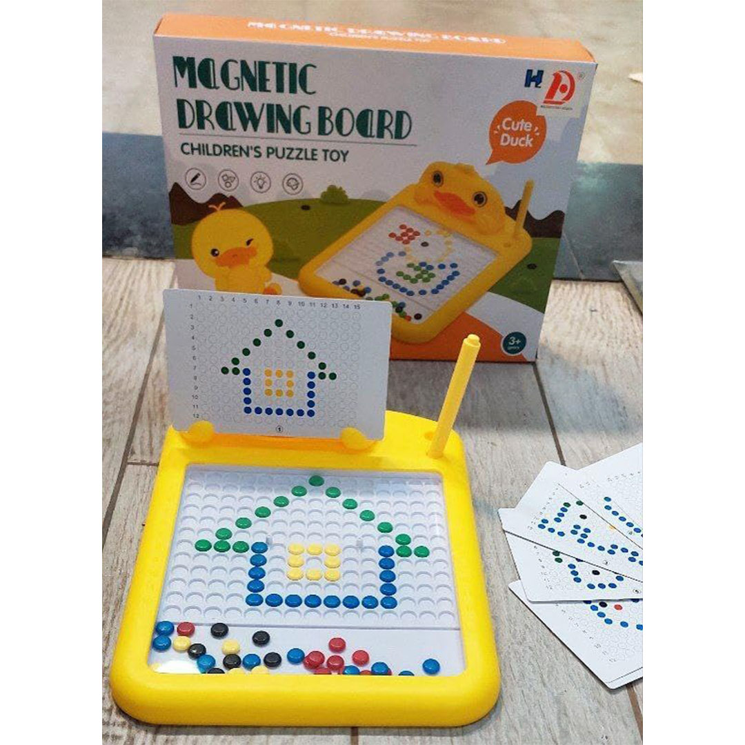 لوحه رسم مغناطيسيه مع بطاقات رسم وقلم مغناطيسي للأطفال