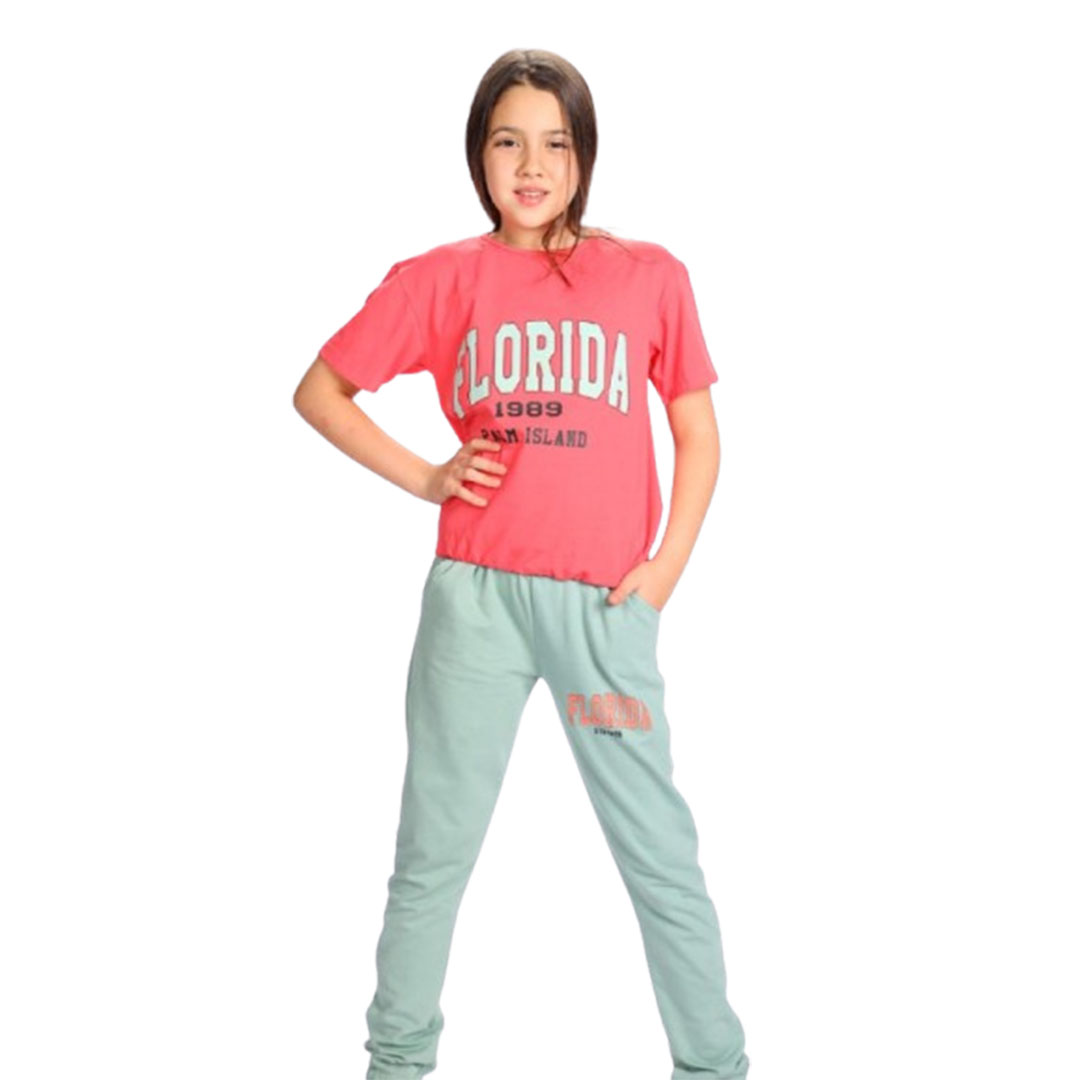 بيجامه بناتي صيفي قطن - 2 قطعة 202