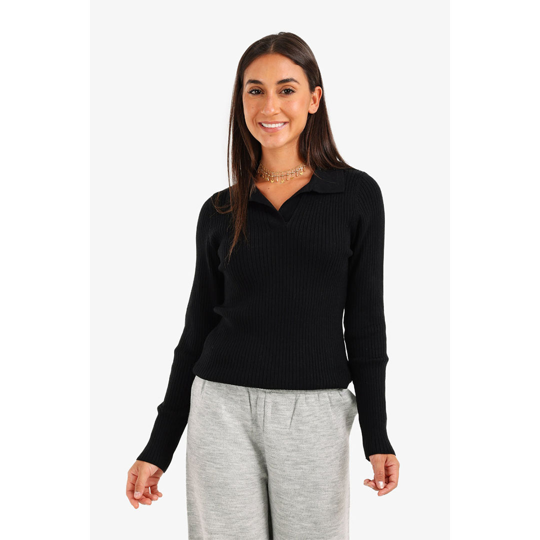 كارينا بلوفر تريكو مضلع مع ياقة حريمي 57528