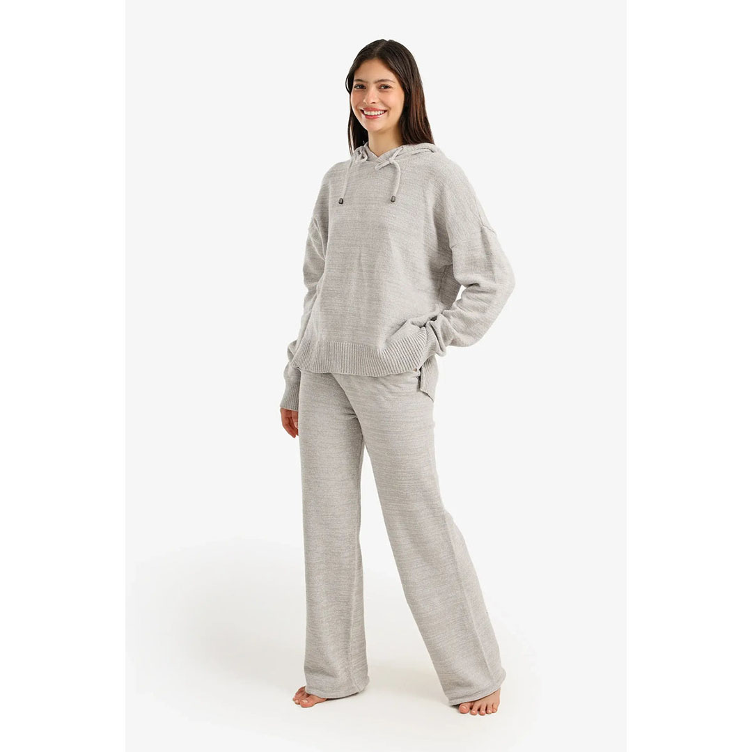 طقم بيجاما محبوك بغطاء للرأس حريمي 57535