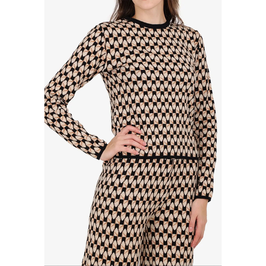 بلوزة مطبوعة صوف حريمي 57775