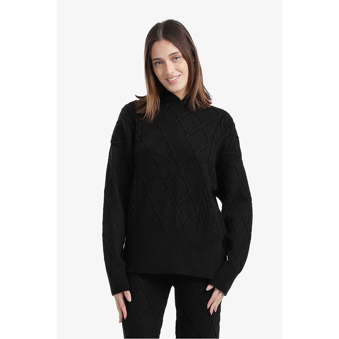 بلوفر صوف محبوك بتصميم كابلات حريمي - 57895