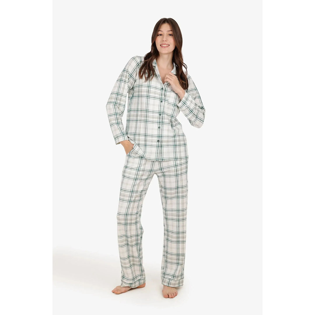 طقم بيجامة بنقشة مربعات حريمي 58185