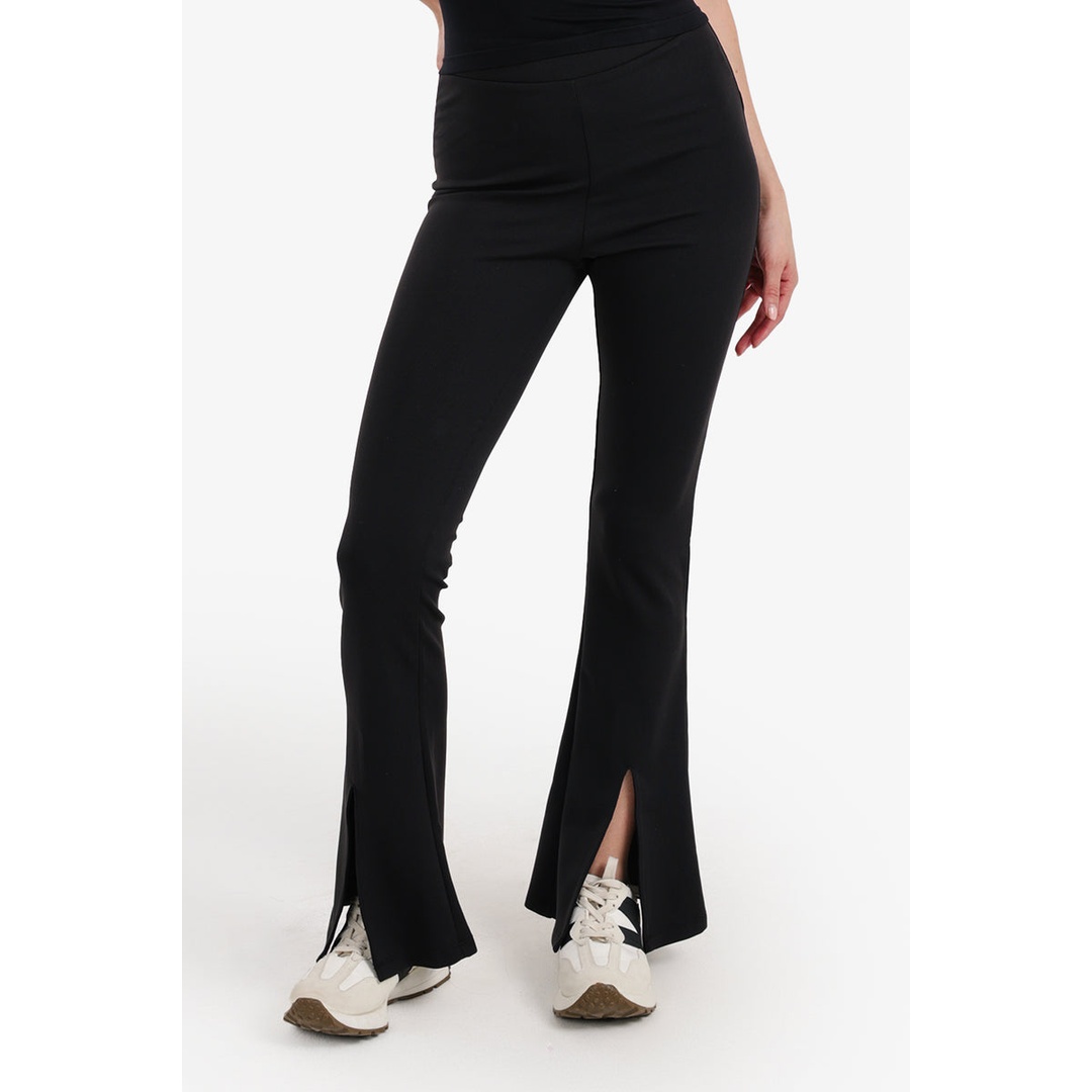 بنطلون واسع من الأسفل - أسود - 58307