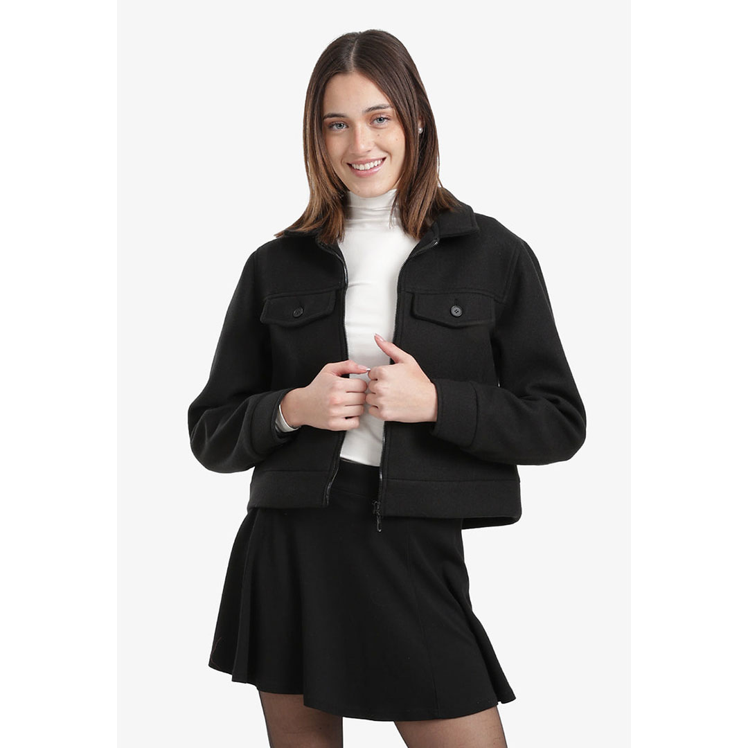 جاكيت قصير بجيب قلاب حريمي - 58378