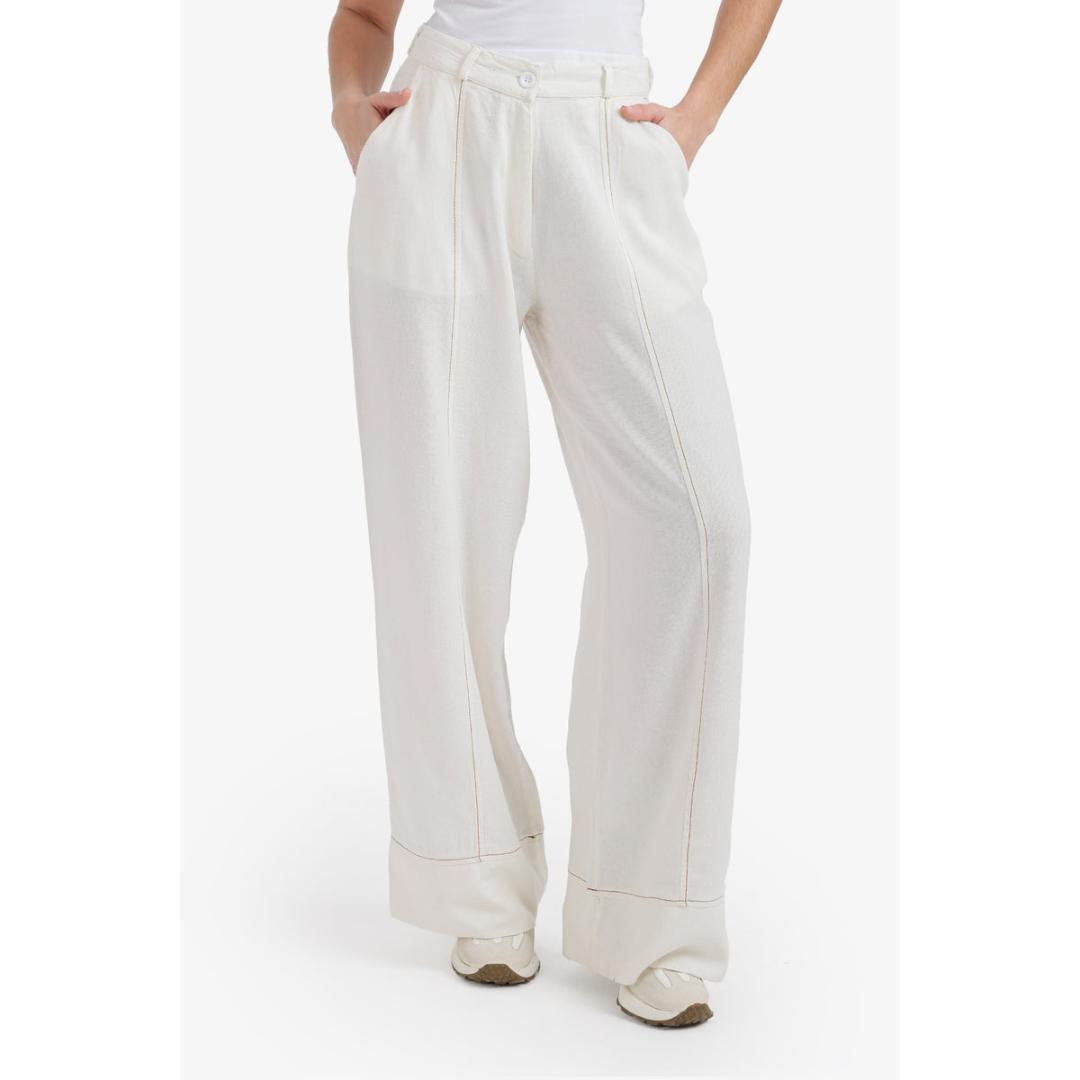 بنطلون كتان وايد ليج حريمي - 58630