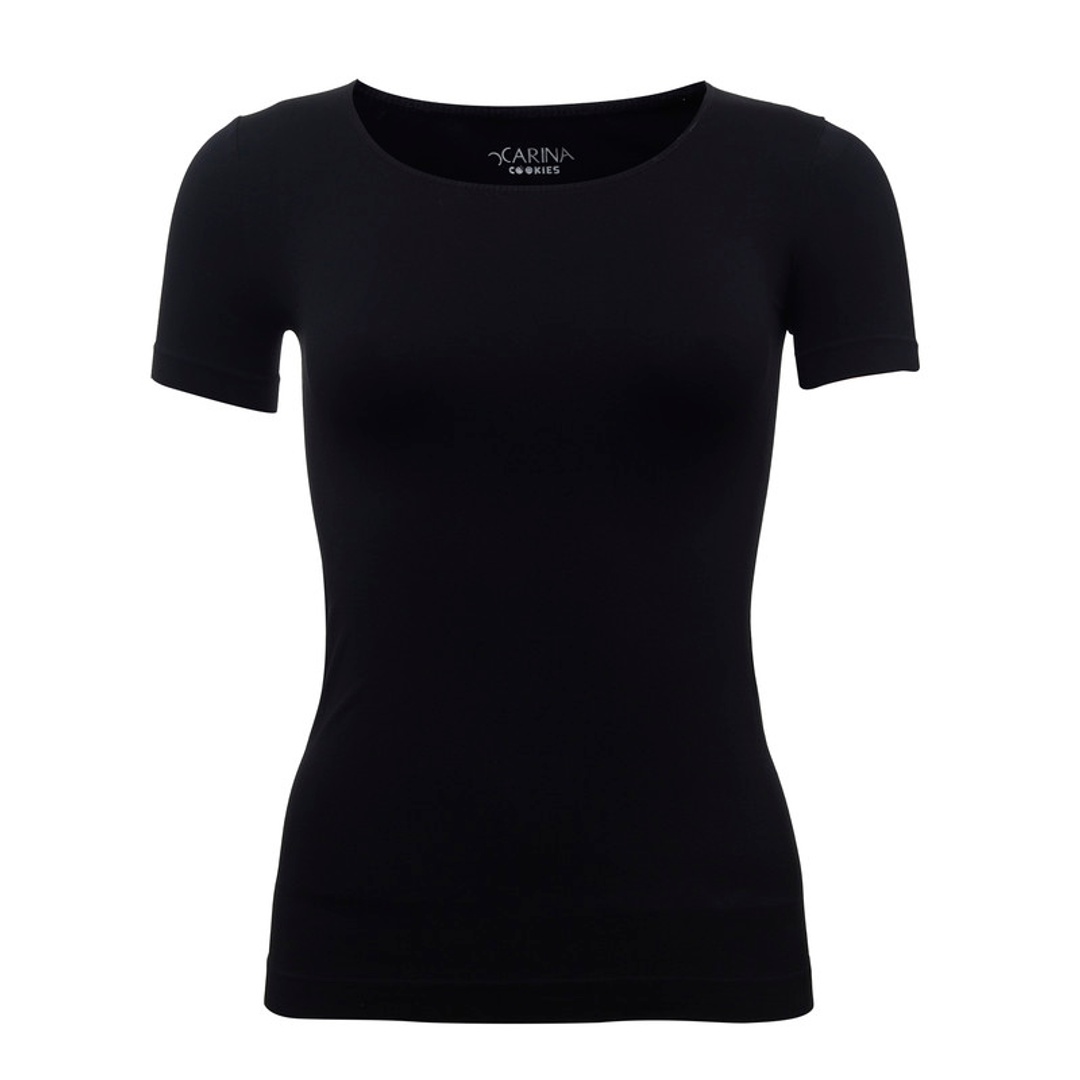 كارينا كوكيز توب حريمي بأكمام قصيرة ميكروفايبر