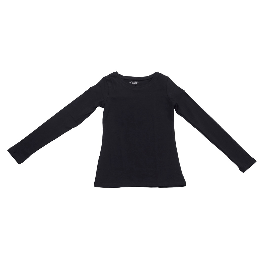 كارينا كوكيز توب بناتي برقبة دائرية وأكمام طويلة