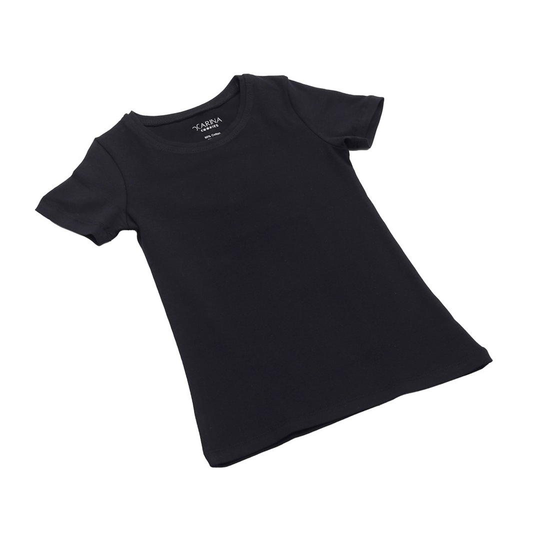 كارينا كوكيز توب بناتي كم قصير رقبة دائرية