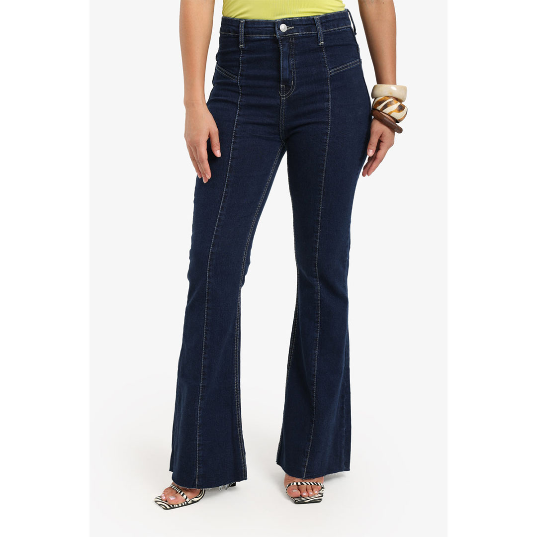 بنطلون جينز واسع بخصر مرتفع 57355