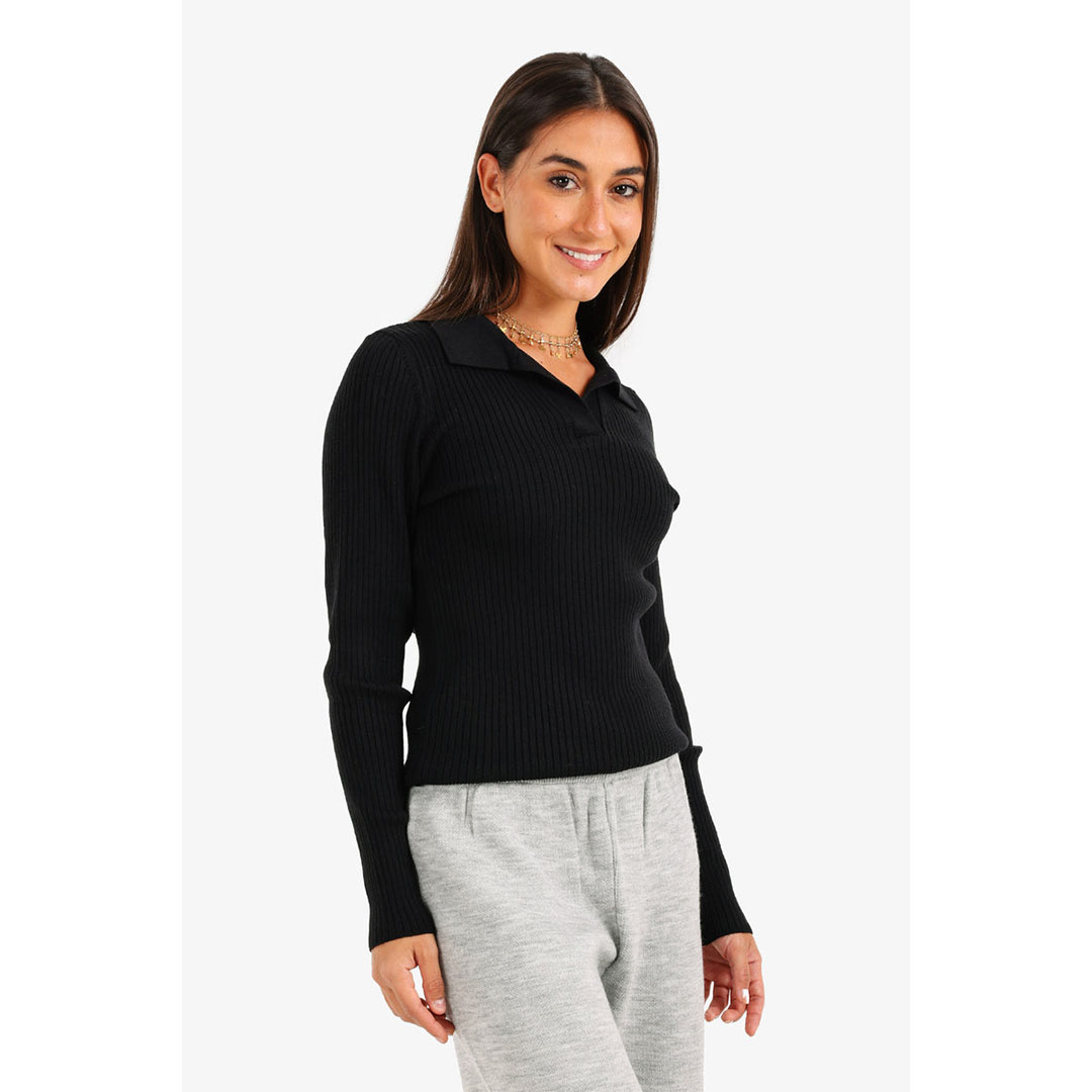 كارينا بلوفر تريكو مضلع مع ياقة حريمي 57528