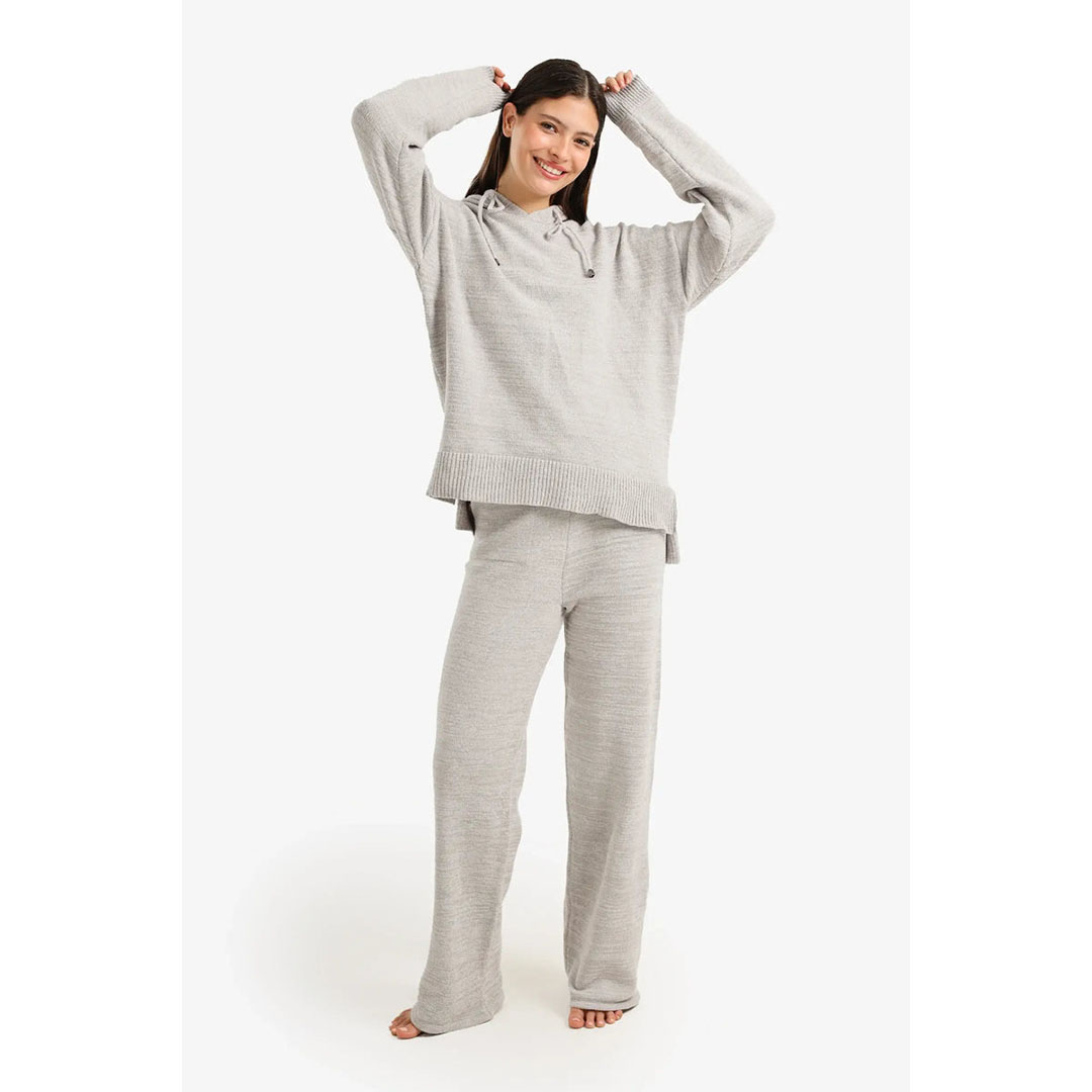 طقم بيجاما محبوك بغطاء للرأس حريمي 57535