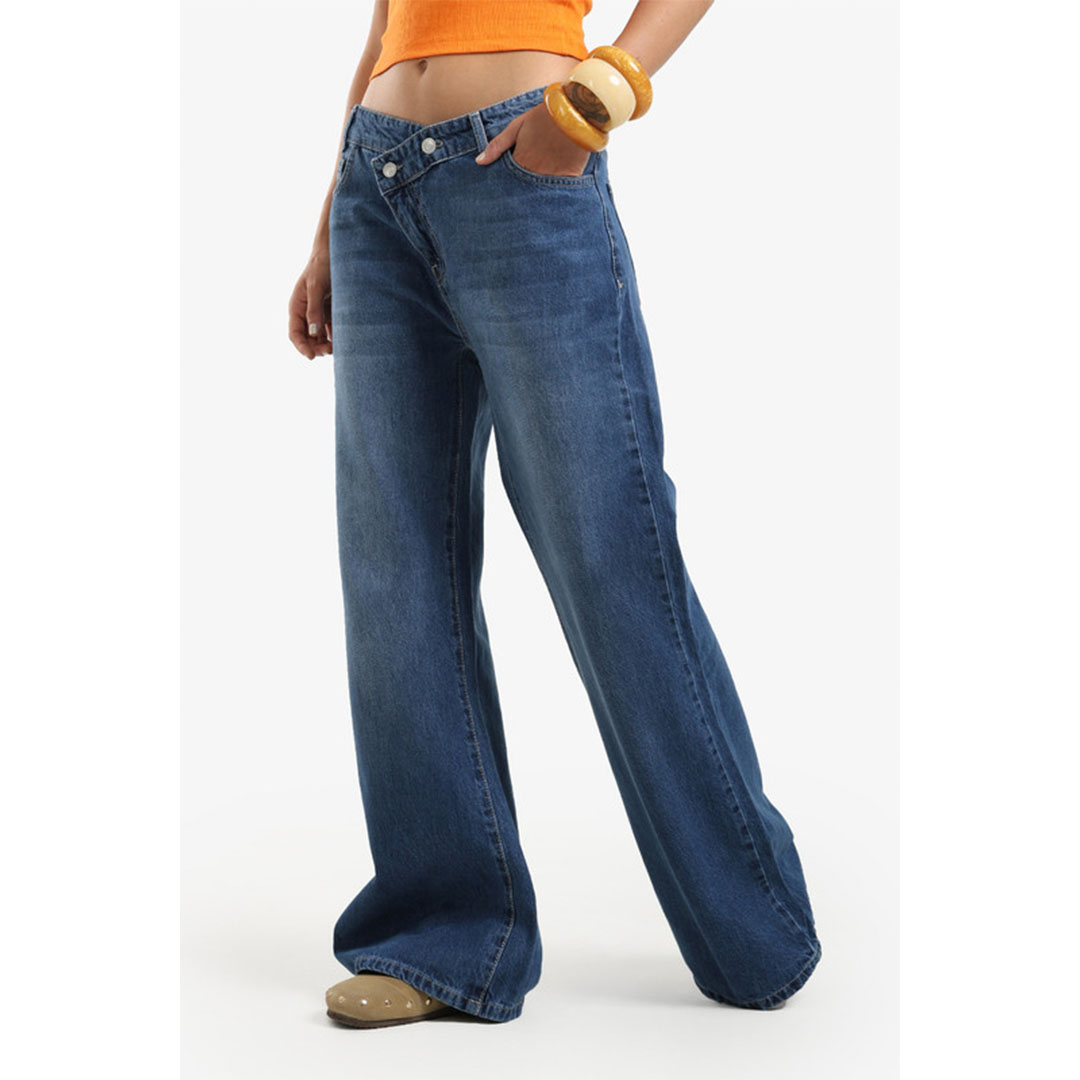 كارينا بنطلون جينز مستقيم الساق بخصر مرتفع 57663