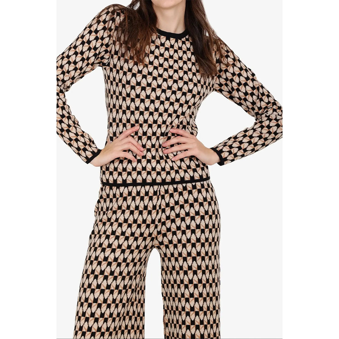 بلوزة مطبوعة صوف حريمي 57775