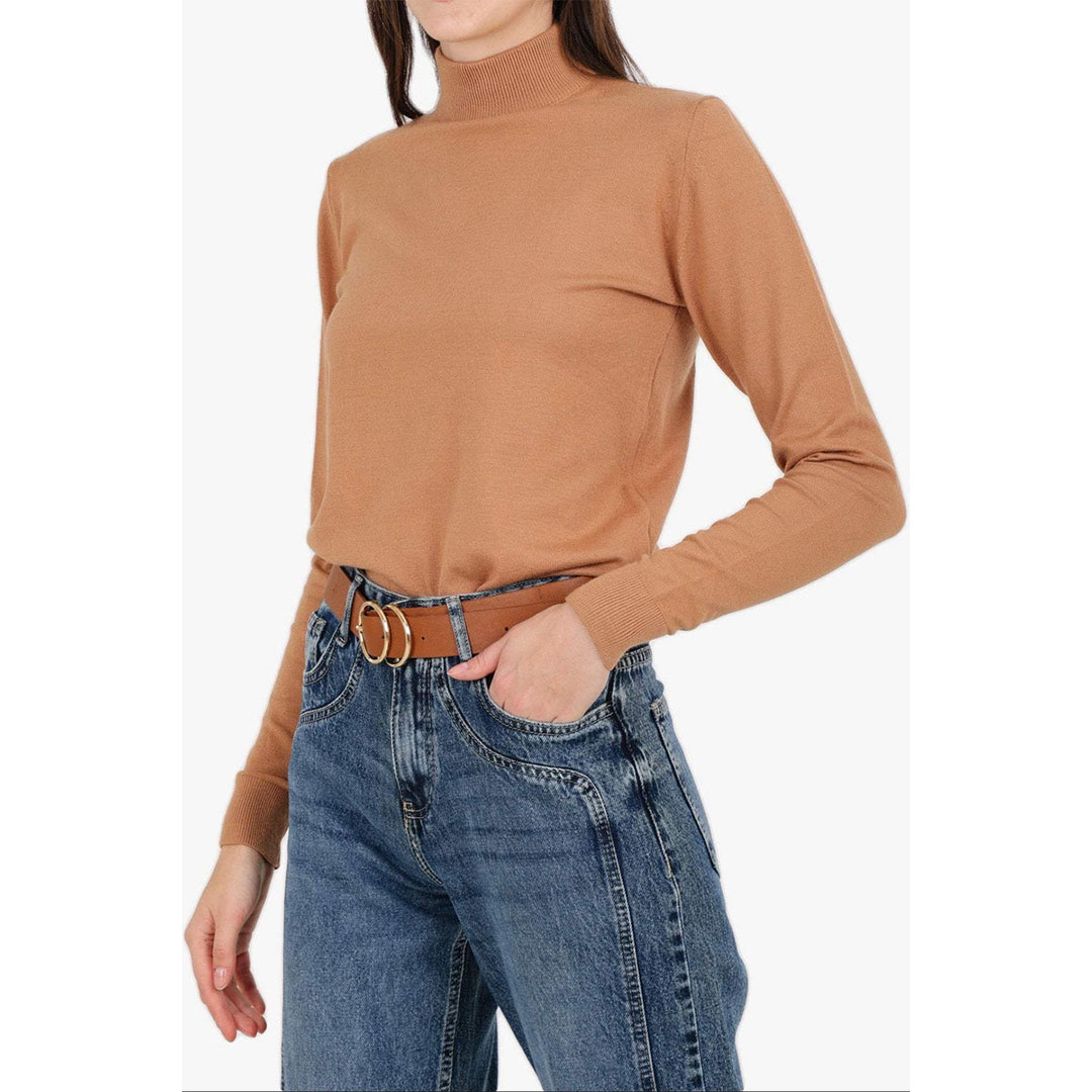 بلوفر بقصة سليم ورقبة عالية من كارينا 57782