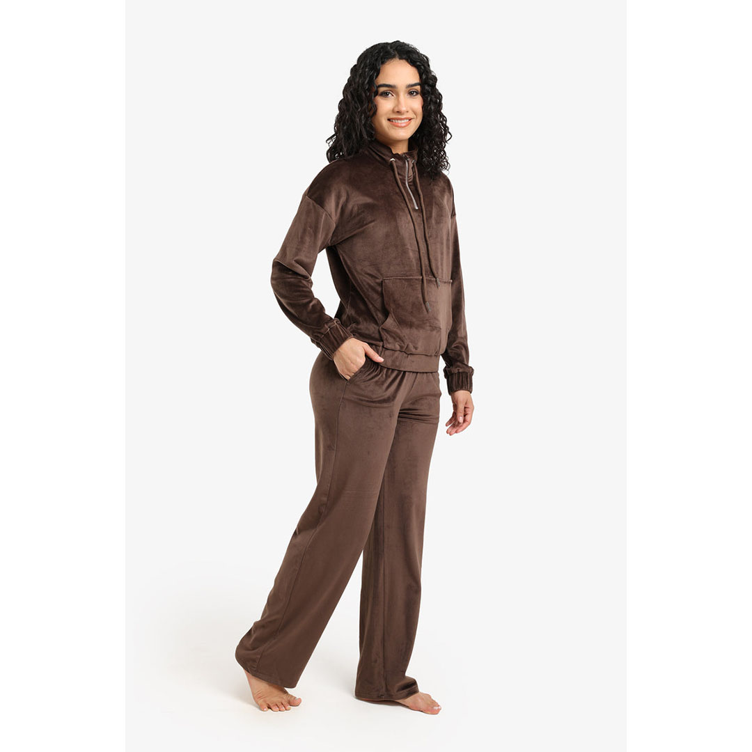 كارينا بيجامة مخملي برقبة عالية 57845