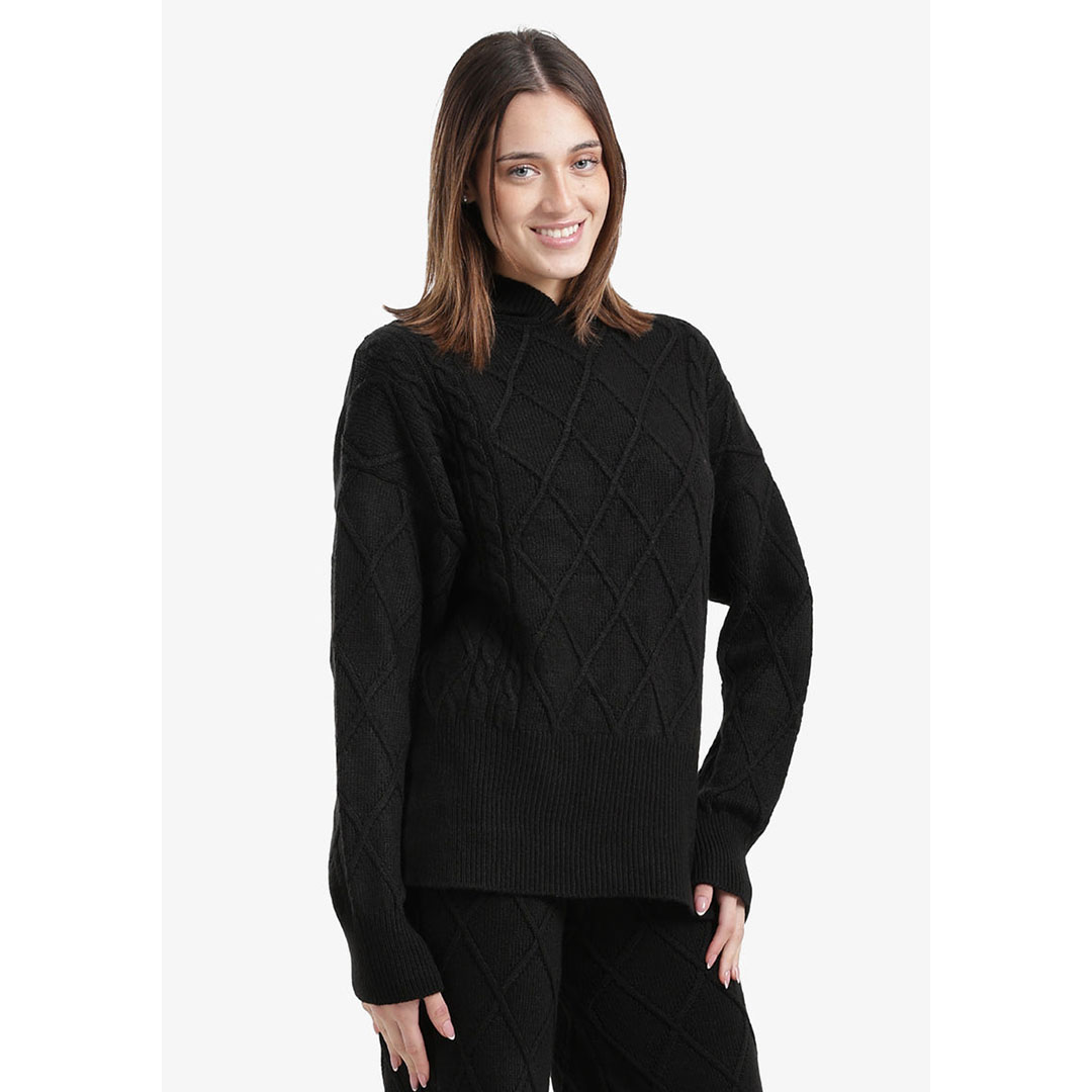 بلوفر صوف محبوك بتصميم كابلات حريمي - 57895