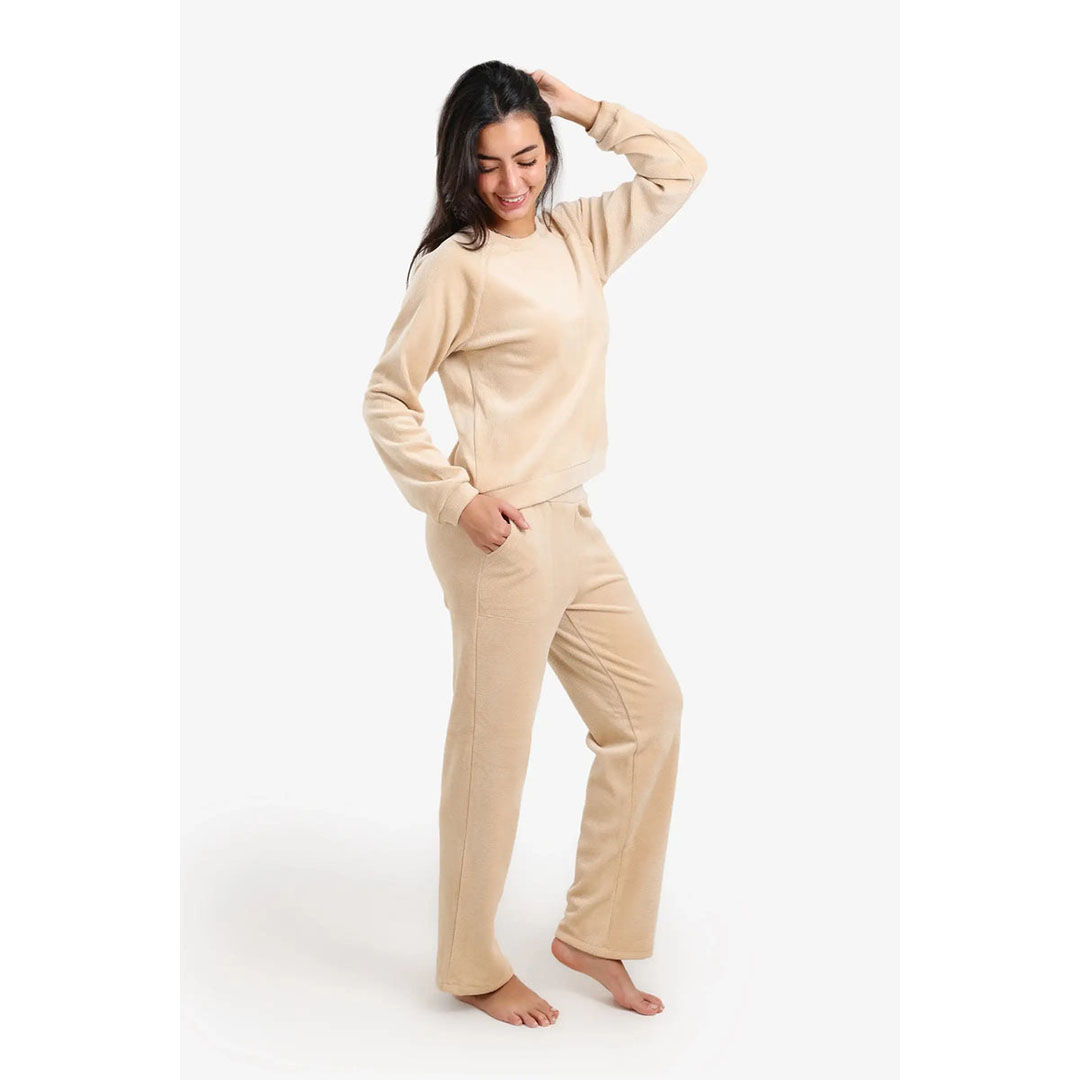 طقم بيجاما بنقشة منسوجة حريمي 57991