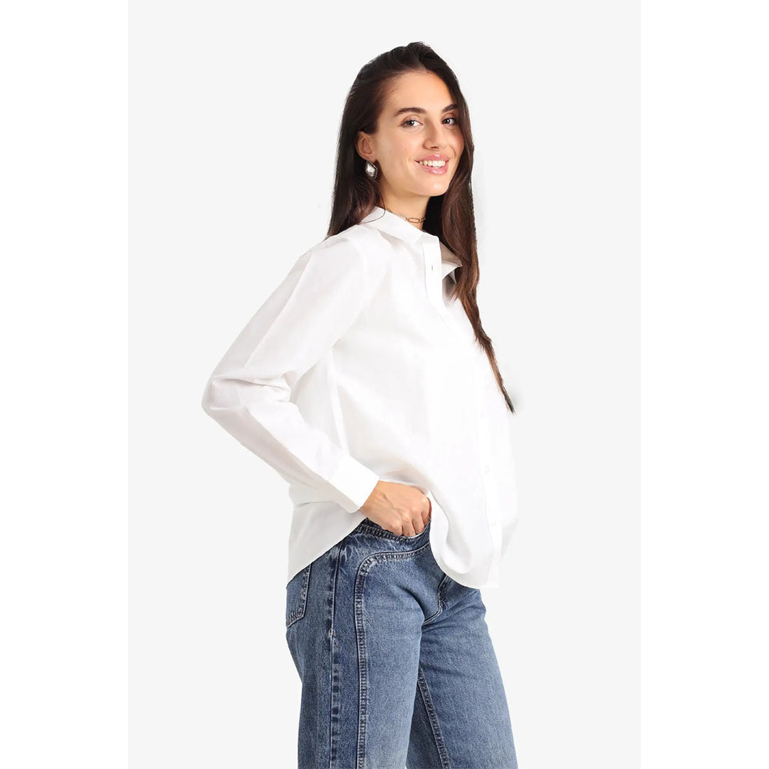 قميص كلاسيكي بحافة غير متماثلة حريمي 58026