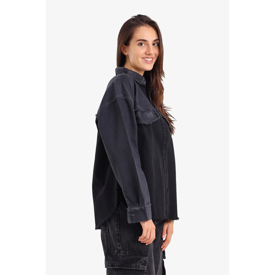 قميص جينز ثنائي اللون حريمي 58030