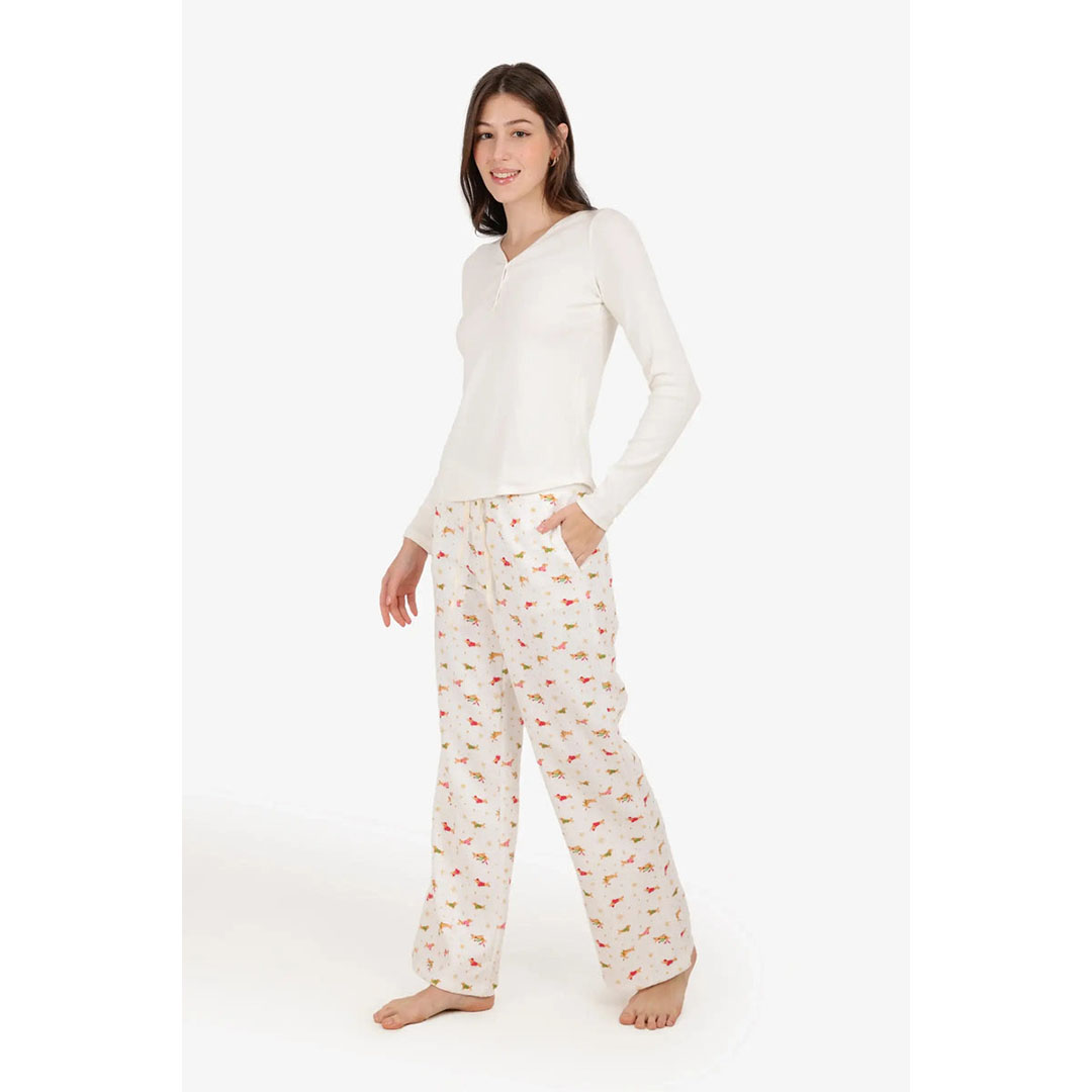 طقم بيجامة برقبة على شكل حرف V حريمي 58044