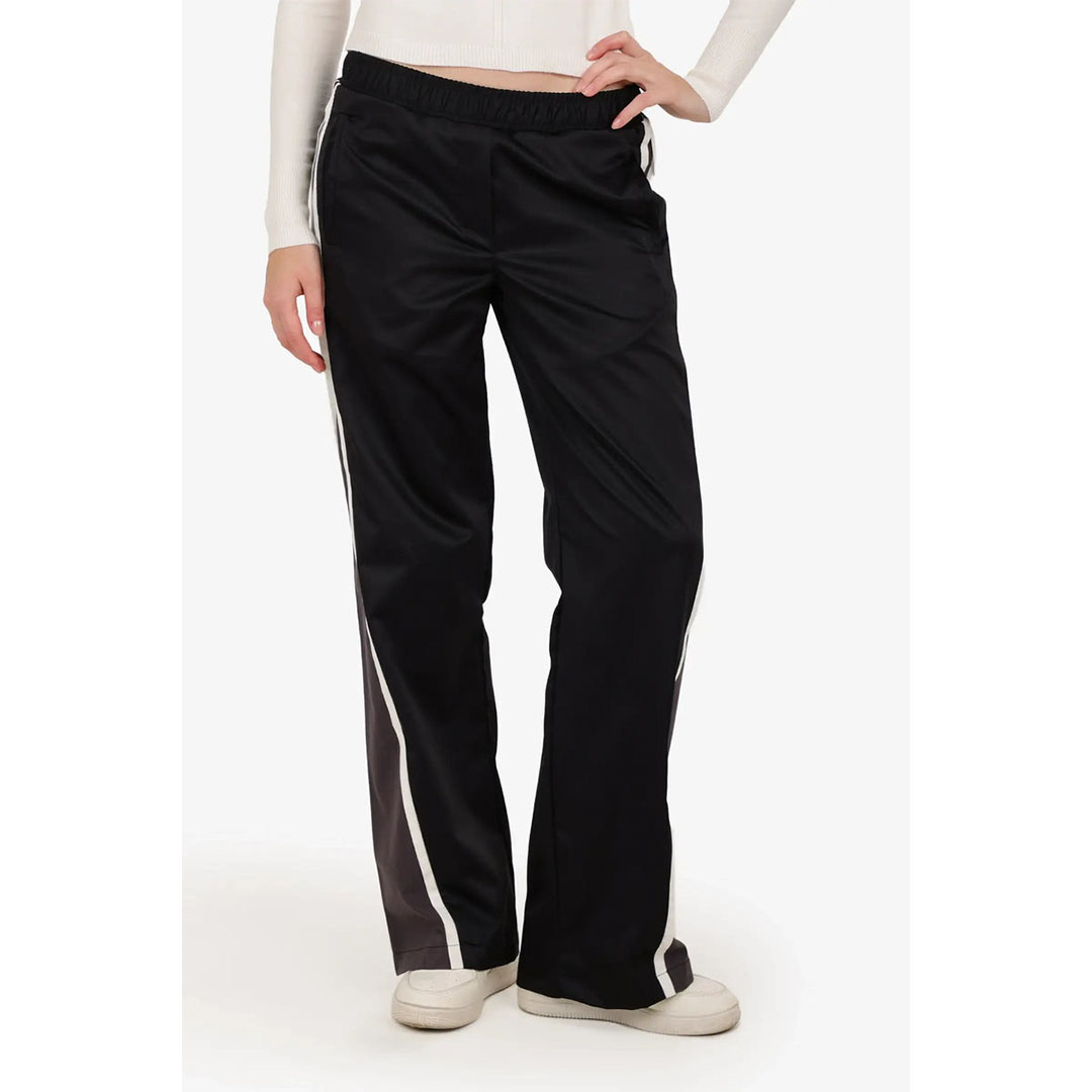 بنطلون استرخاء ناعم واسع الساق حريمي - أسود 58107