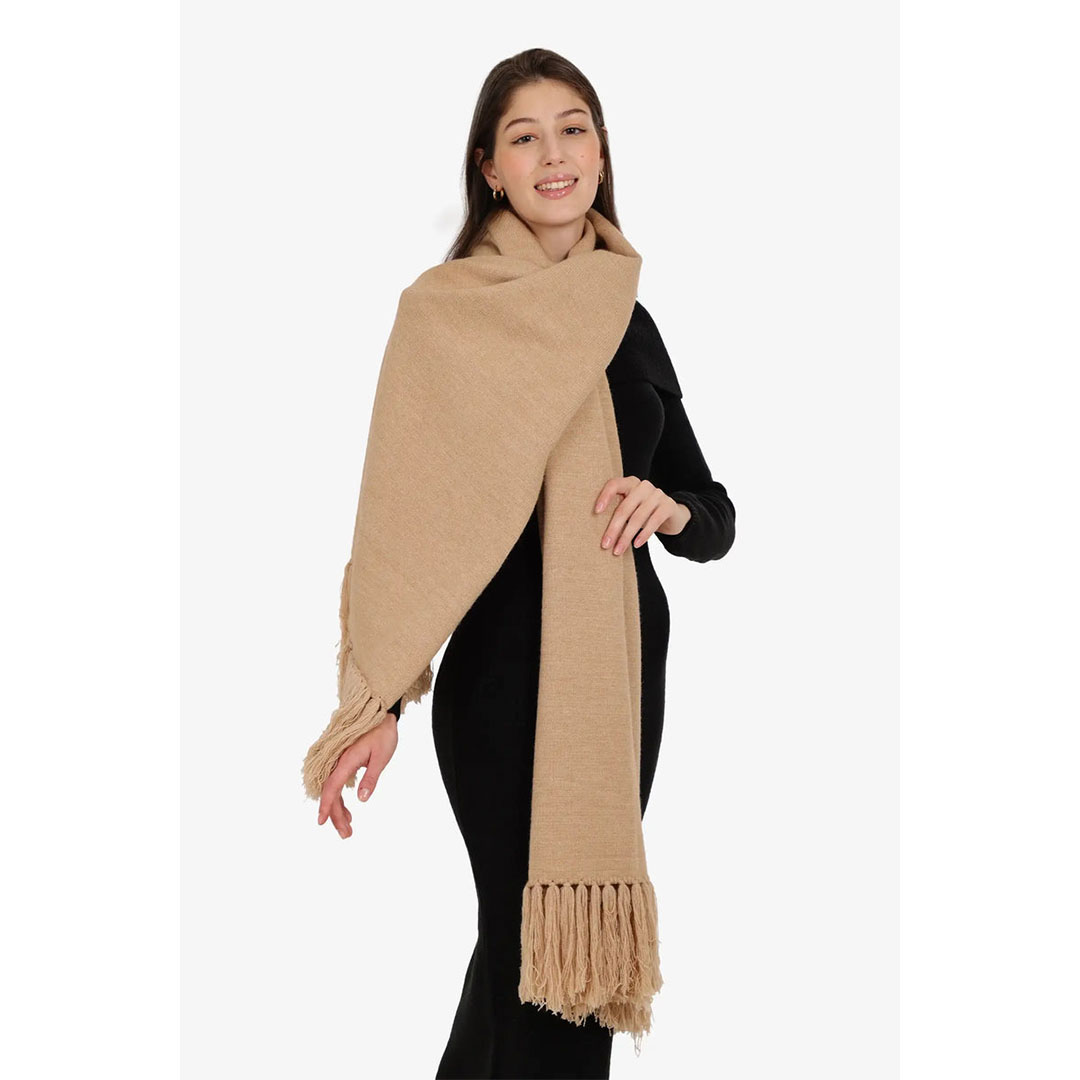 شال مستطيل مهدب حريمي 58257