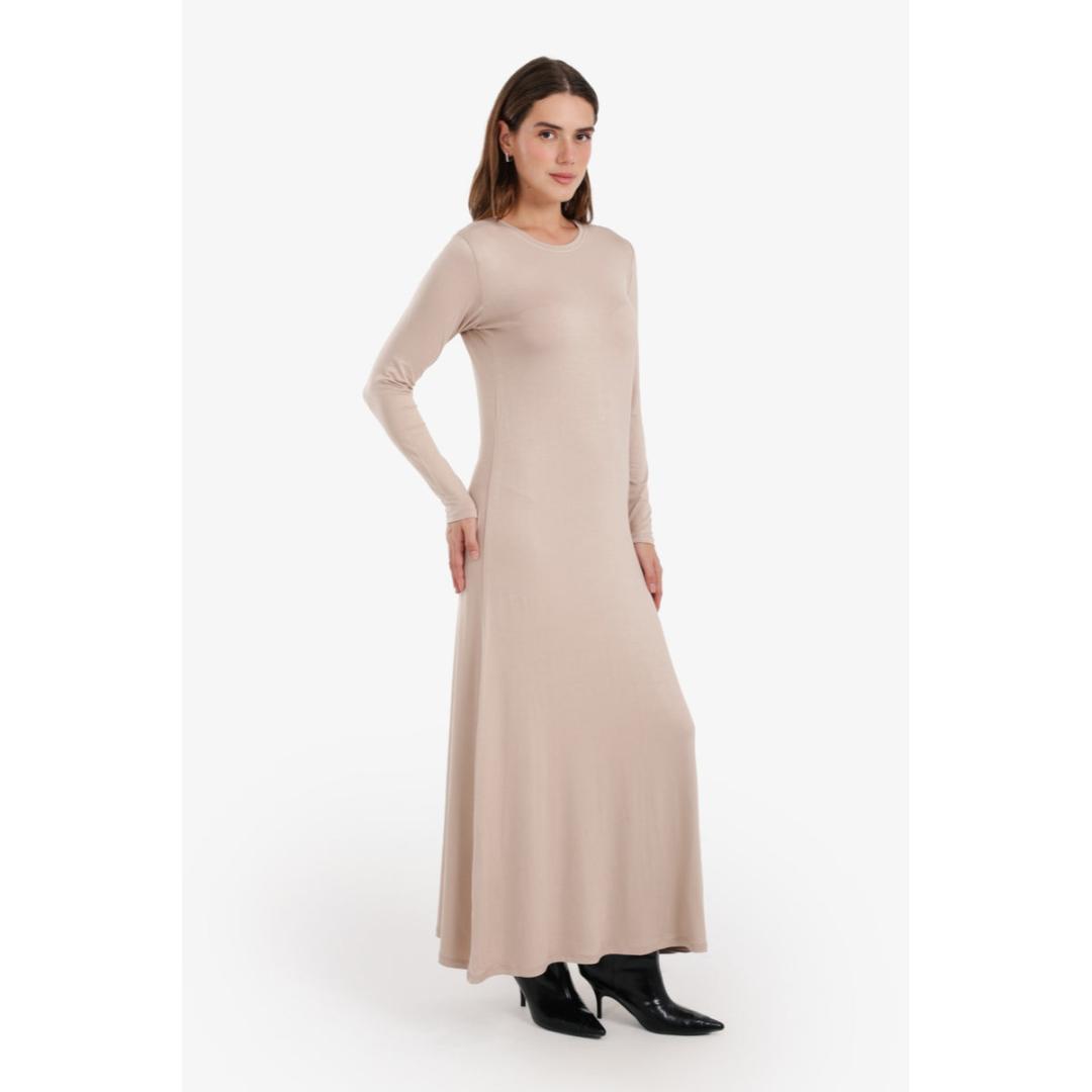 فستان فسكوز واسع كم حريمي - 58261