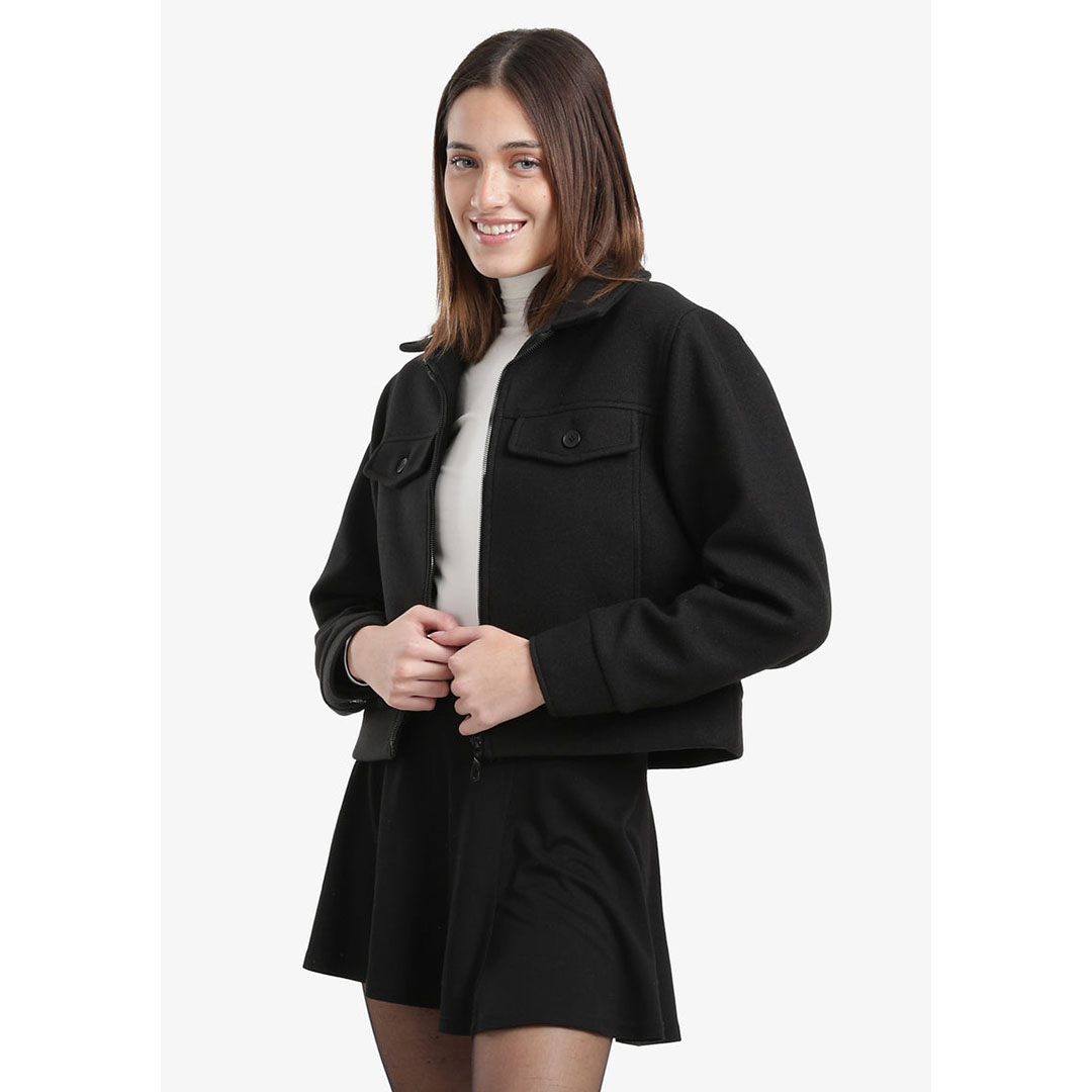 جاكيت قصير بجيب قلاب حريمي - 58378