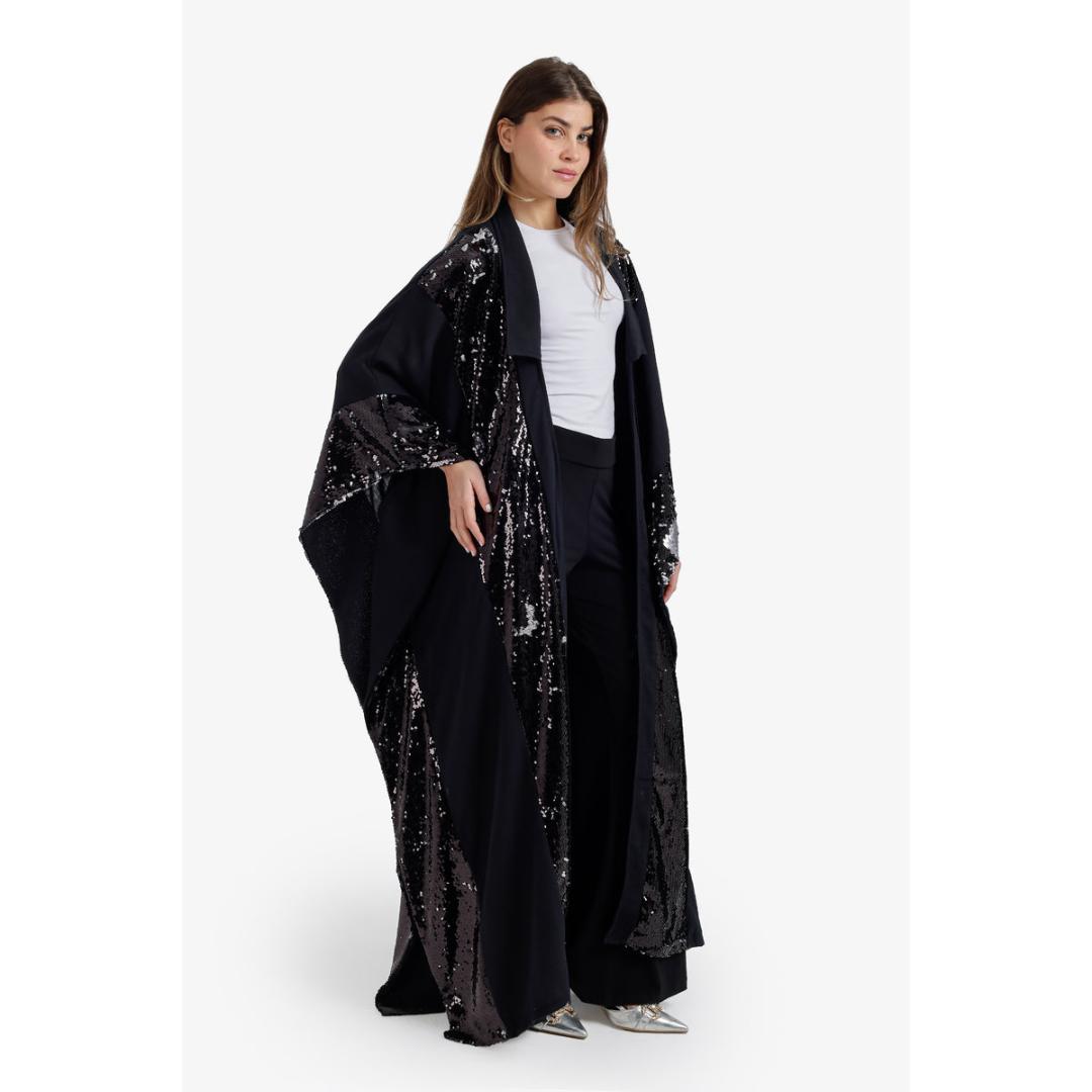 كيمونو طويل بكم مزين بالترتر - 58607