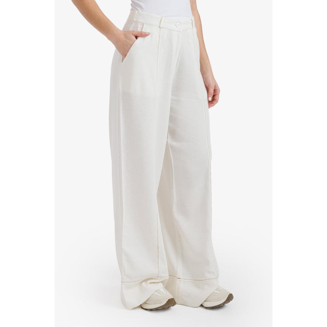 بنطلون كتان وايد ليج حريمي - 58630