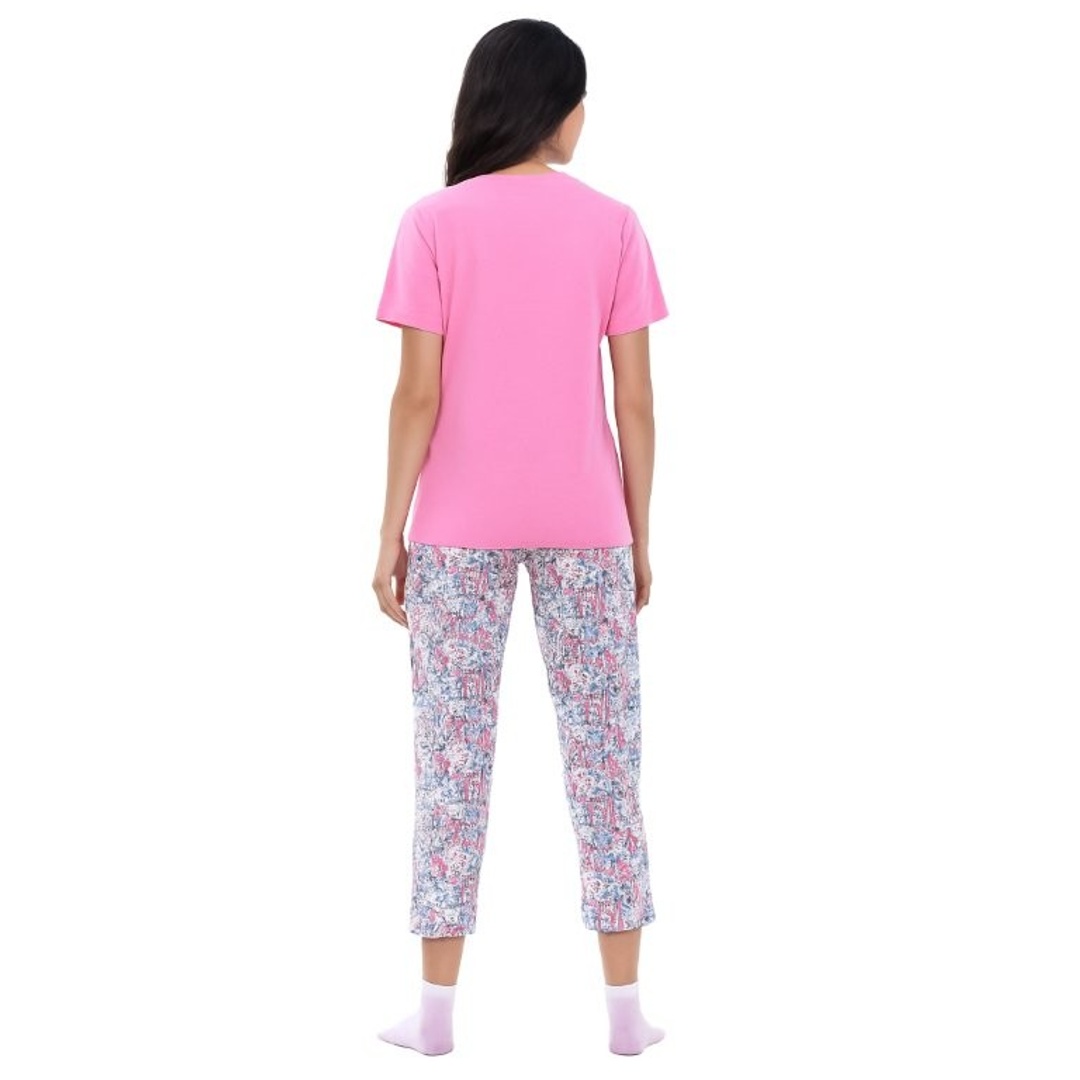 كارينا كوكيز بيجاما حريمي كم قصير و بنطلون - بينك