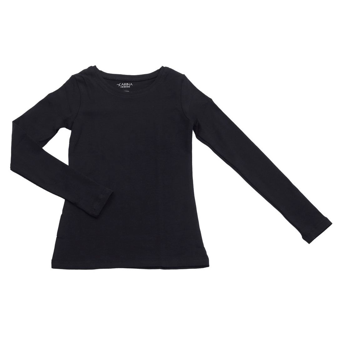 كارينا كوكيز توب بناتي برقبة دائرية وأكمام طويلة