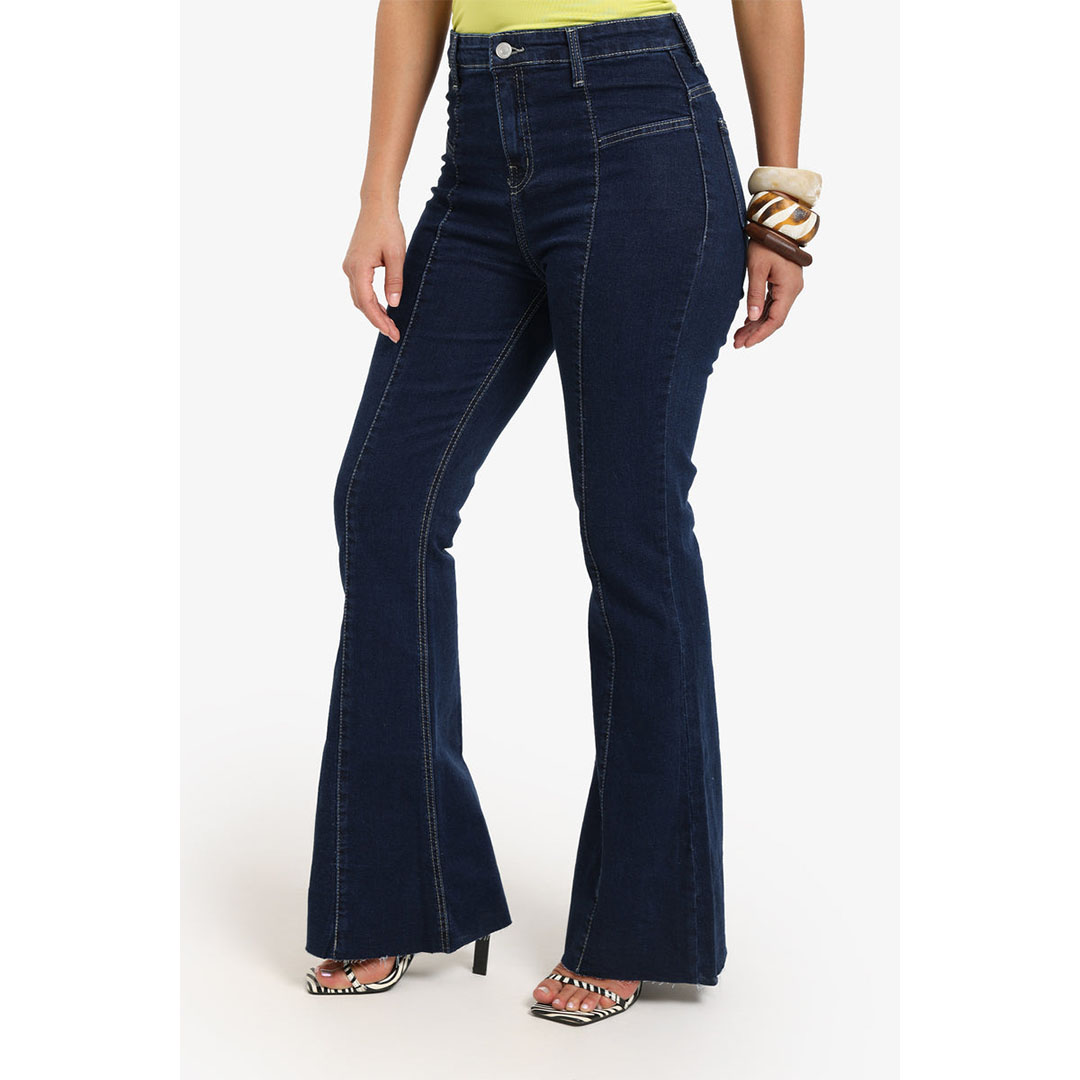 بنطلون جينز واسع بخصر مرتفع 57355