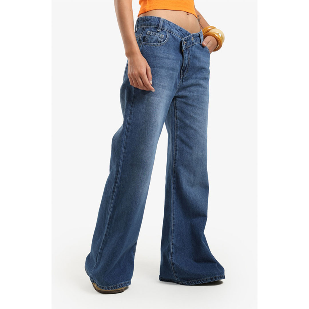 كارينا بنطلون جينز مستقيم الساق بخصر مرتفع 57663