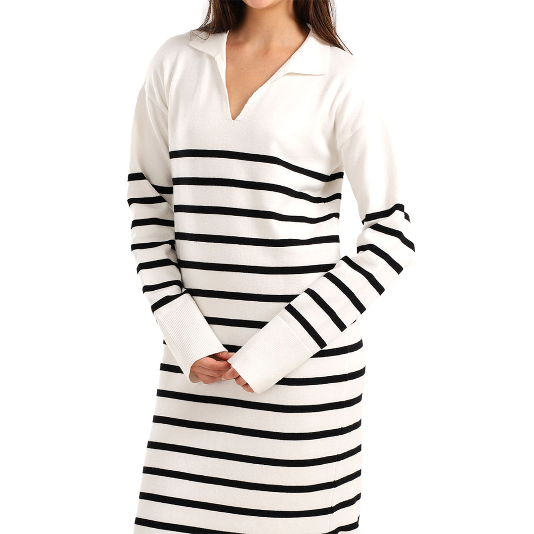 كارينا فستان بكم طويل مخطط حريمي 57781